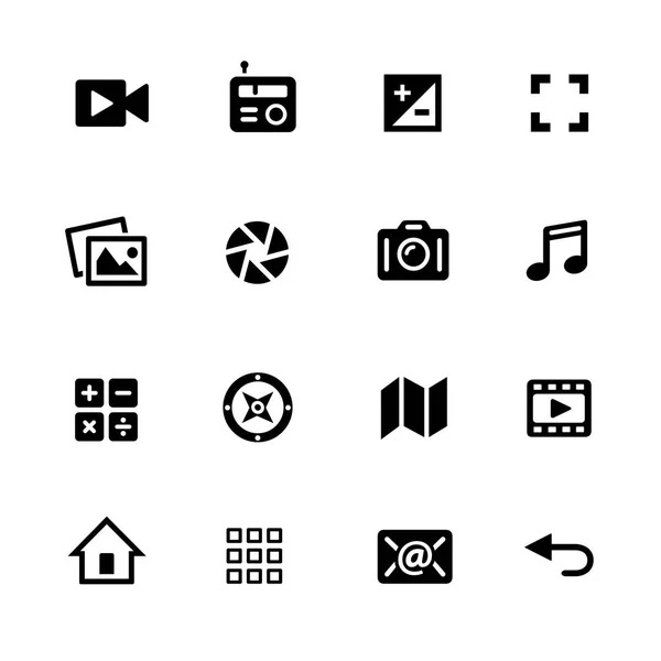 Media iconen--Black Series — Stockvector