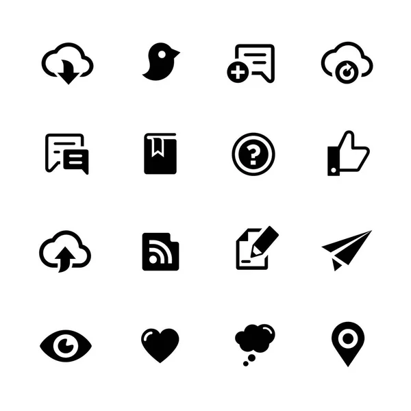Social Sharing Icons - - Black Series — Vettoriale Stock