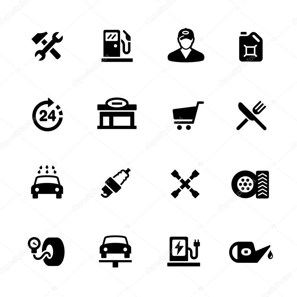 Gas Station Icons -- Black Series