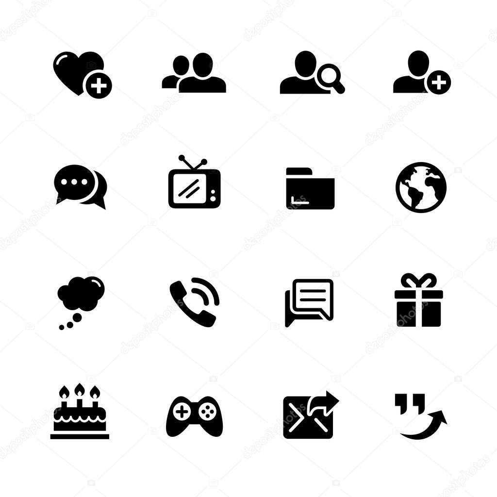 Social Communications Icons -- Black Series
