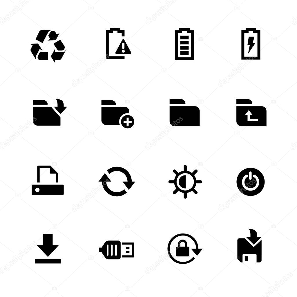 Energy and Storage Icons -- Black Series