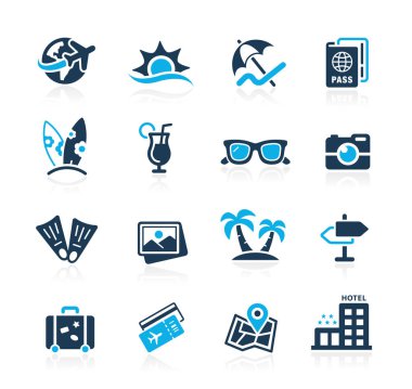 Summer Vacations Icons // Azure Series clipart