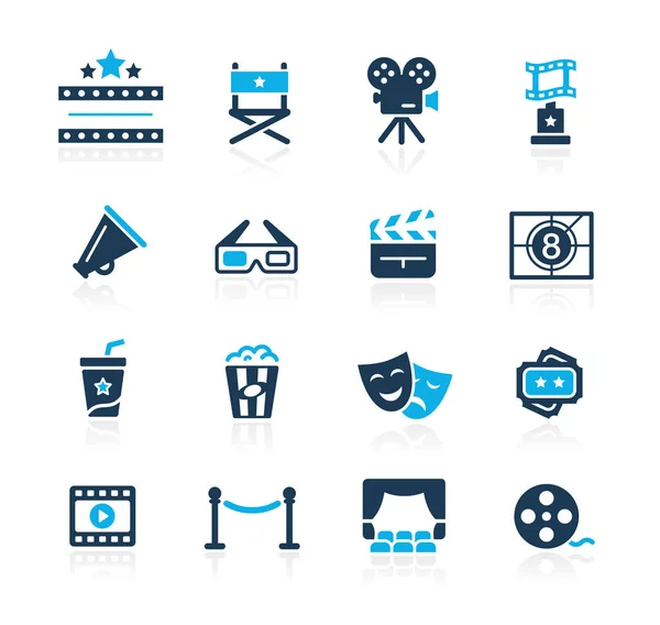Film Industry and Theater Icons / / Azure series Лицензионные Стоковые Иллюстрации
