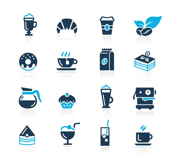 Coffee Shop Icons Azure Series — Stock Vector