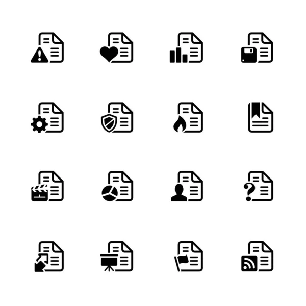 Documents Icons Black Series Vector Black Icons Your Web Media — стоковый вектор