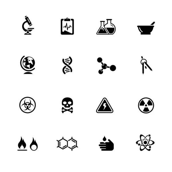 Science Icons Black Series Διανυσματικά Μαύρα Εικονίδια Για Web Media — Διανυσματικό Αρχείο
