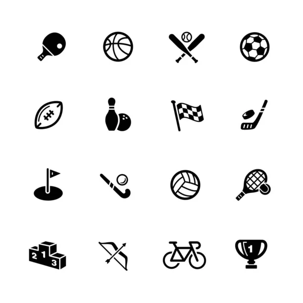 Sports Icons Black Series Vector Zwarte Pictogrammen Voor Web Media — Stockvector
