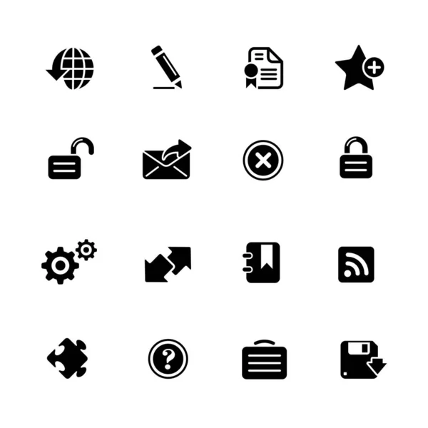 Web Icons Black Series Icone Nere Vettoriali Tuoi Progetti Web — Vettoriale Stock