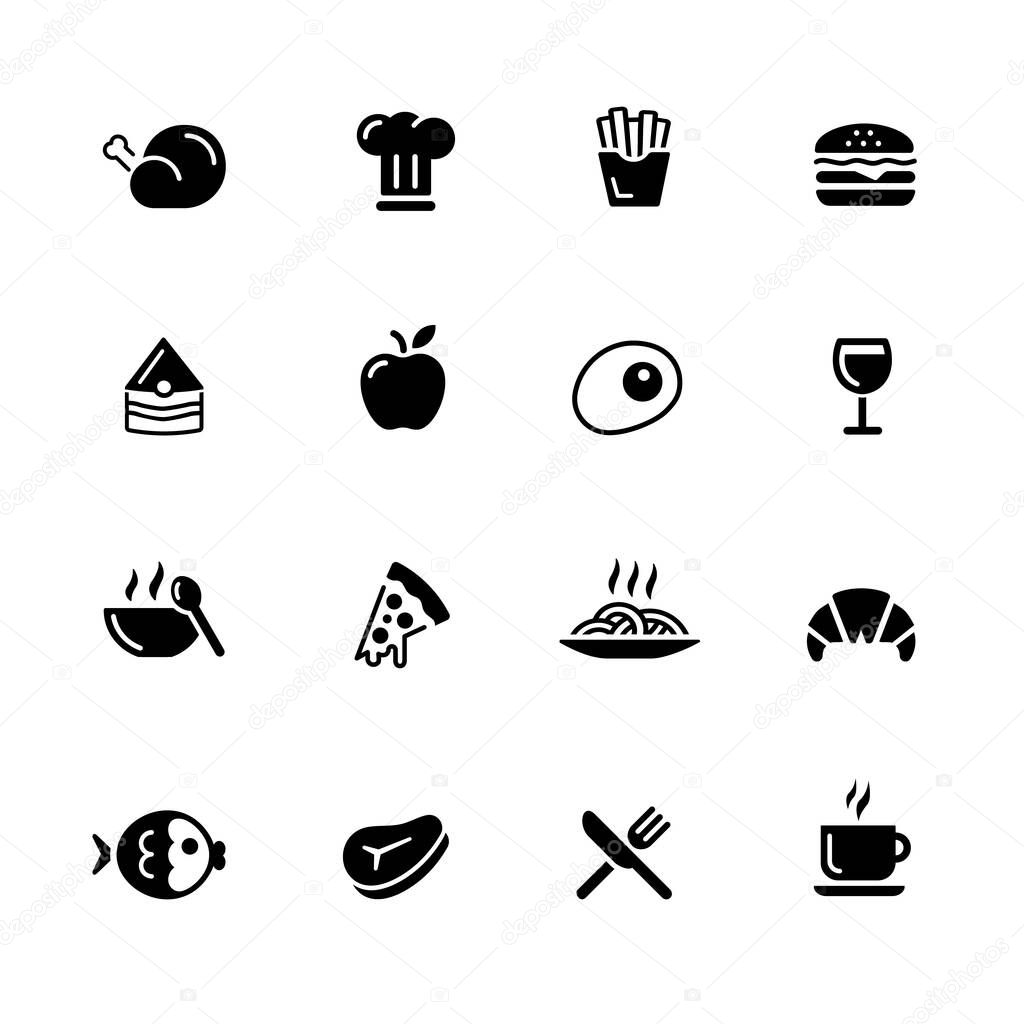 Food Icons - 1 // Black Series - Vector black icons for your web or media projects.