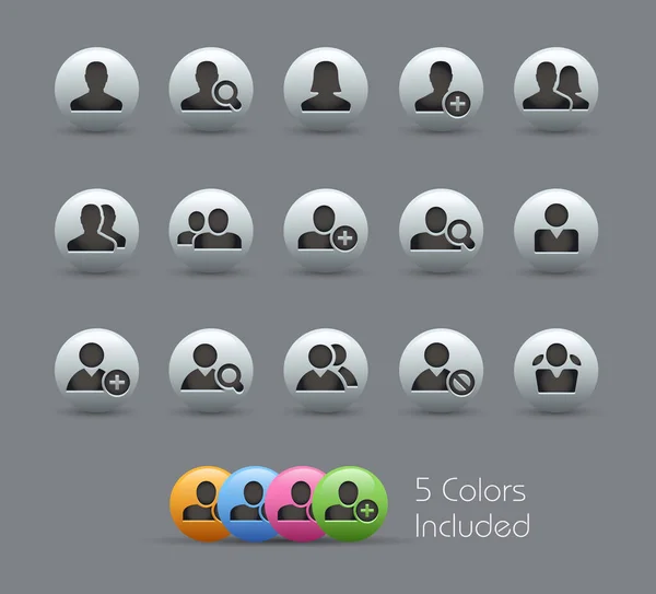Avatar Iconos Serie Pearly Archivo Vector Incluye Versiones Color Para — Vector de stock