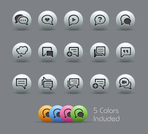 バブルアイコン パールシリーズ ベクトルファイルには 異なるレイヤーの各アイコンの5色のバージョンが含まれています — ストックベクタ