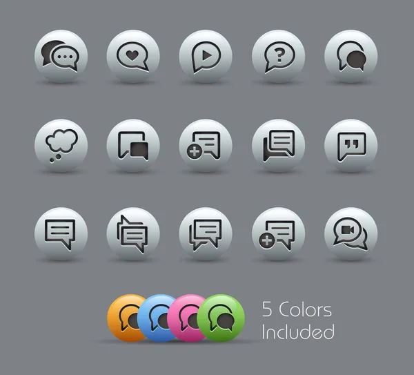 Bubble Icons Pearly Series Archivo Vector Incluye Versiones Color Para — Archivo Imágenes Vectoriales