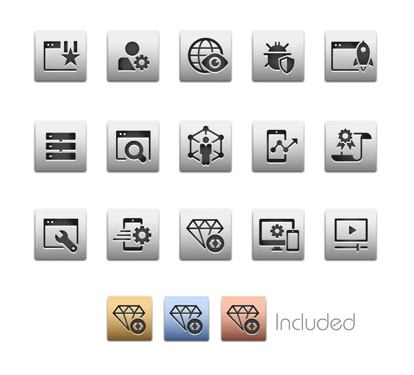 Seo Digital Marketing Icons Fichier Vectoriel Comprend Versions Couleurs Pour — Image vectorielle