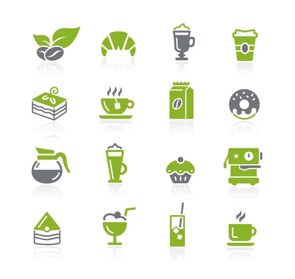 Iconen Van Coffeeshops Natura Serie — Stockvector