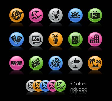 Summer Vacations Icons // The vector file Includes 5 color versions in different layers. clipart