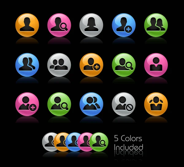 Avatar Iconos Archivo Vectorial Incluye Versiones Color Diferentes Capas — Vector de stock