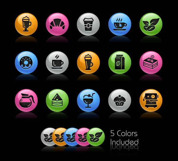咖啡店图标 矢量文件包括5个不同层次的彩色版本 — 图库矢量图片