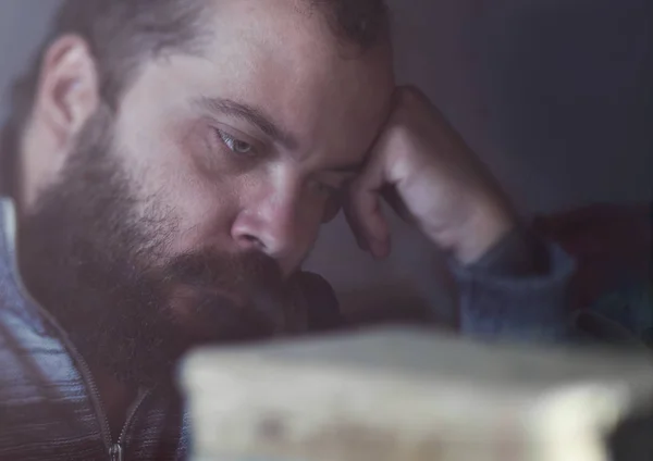 Pensive bearded man — Stock Photo, Image