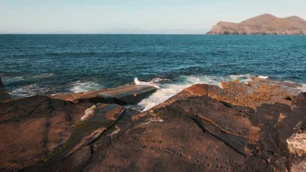 Vidéo Panoramique Océan Atlantique Kerry Coast Avec Des Roches Des — Video