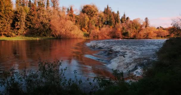 富丽堂皇 风景如画的4K视频 金秋美景环绕的博恩河和山谷 — 图库视频影像