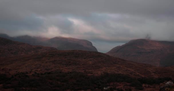 Tijdsverloop Van Kerry Mountains Ierland — Stockvideo