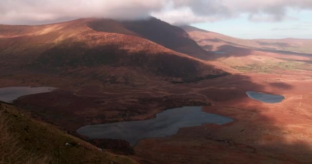 Spectacular Time Lapse Video Brandon Mountain Ridge Moving Clouds Shadows — Stock Video