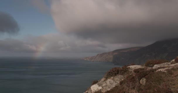 Epic Time Lapse Vídeo Atlantic Ocean Slieve League Penhascos Tempo — Vídeo de Stock