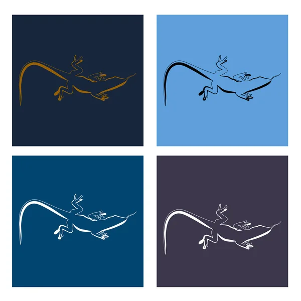 Абстрактне зображення агілісу піщаної ящірки. Набір логотипів . — стоковий вектор