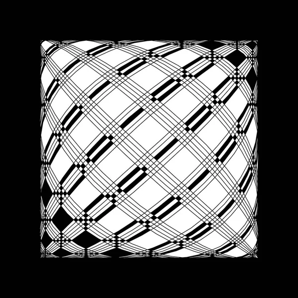 Vanföreställningar abstrakt mönster i svart och vitt. Illusory effekten av tredimensionella objekt i planet. — Stock vektor
