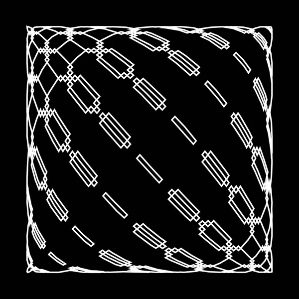 Vanföreställningar abstrakt mönster i svart och vitt. Illusory effekten av tredimensionella objekt i planet. — Stock vektor
