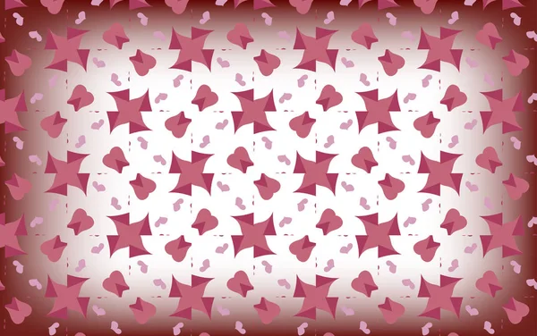 Нежные розовые сердца на размытом белом фоне — стоковый вектор