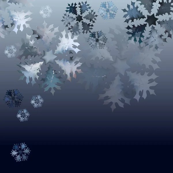 Christmas abstract patterns in form of crystal frosty snowflakes. — Stock Vector