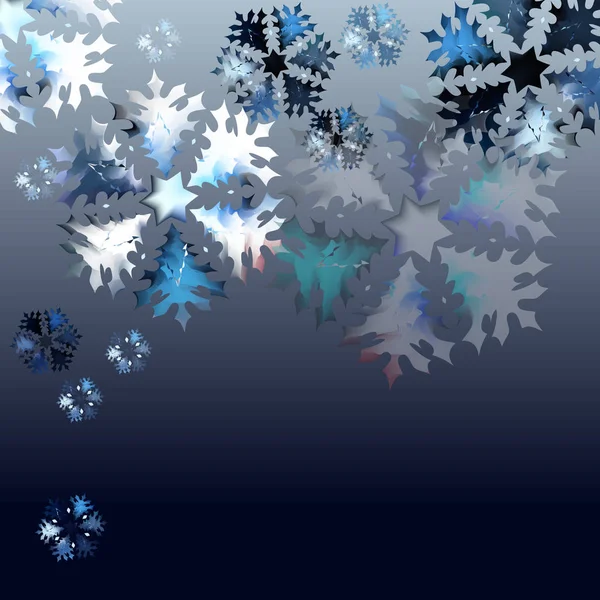 Christmas abstract patterns in form of crystal frosty snowflakes. — Stock Vector