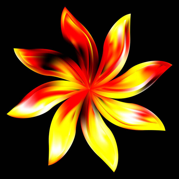 ethnical Egyptian orange and Sunny pattern. Vintage floral ornament.