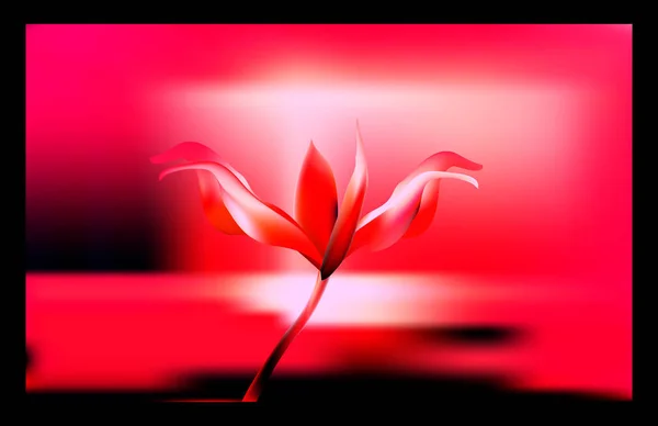 Précieuse fleur d'or à l'heure de l'aube. Lily délicate et fragile aux heures d'or . — Image vectorielle