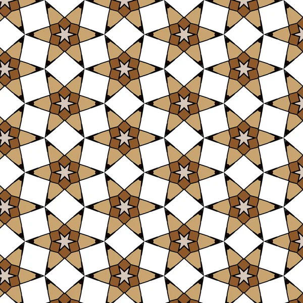 Padrão retro geométrico primitivo com tijolos e mosaico. Brown e tijolo vermelho . — Vetor de Stock