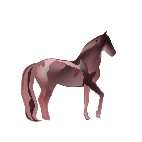 Mystisches Pferd in scharlachroten Farben auf schwarzem Hintergrund. — Stockvektor