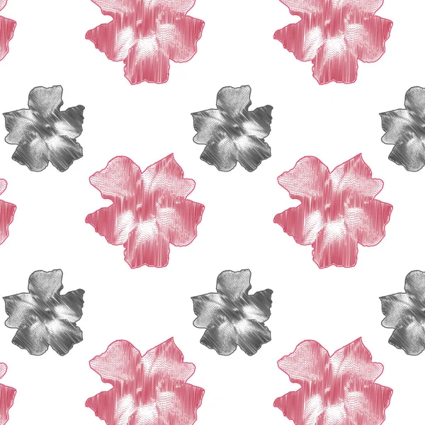 微妙的粉红色花，白色背景上 — 图库矢量图片