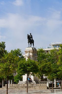 Tarihi binaları ve anıtlar, Seville, İspanya. Mimari Detaylar, taş cephe.