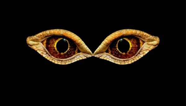 Horribles yeux horribles animaux ou oiseaux fantastiques. Yeux dinosaure ou serpents . — Image vectorielle