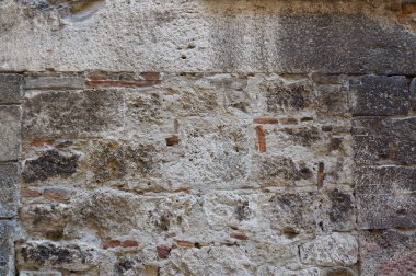 Beyaz gri taş duvar ile yakın çekim. Arka plan için kullanım