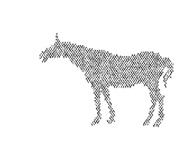 Černá silueta koně. Bílé pozadí. — Stockový vektor