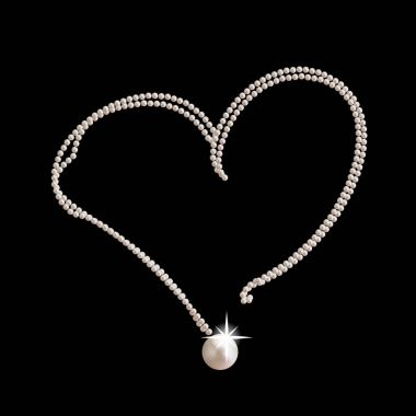 Büyük güzel pembe inci ve yıldız romantik kalp