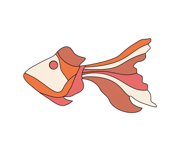 鱼很有趣的童话故事的方式。卡通色彩缤纷的鱼群. — 图库矢量图片