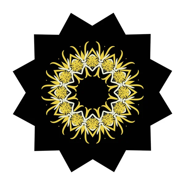 Zábava pestrým květinovým vzorem květy na černém — Stockový vektor