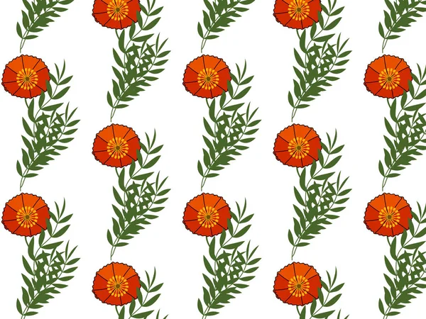 Sanfter floraler Hintergrund mit rotem Mohn. Muster für Textilien. nahtlos — Stockvektor