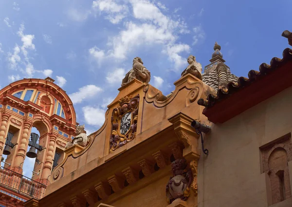 Historic buildings and monuments of Seville, Spain. Spanish architectural styles of Gothic and Mudejar, Baroque — Stock Photo, Image