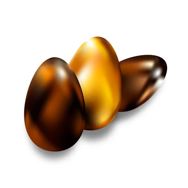 Huevos de chocolate en el divertido día de la primavera Pascua — Vector de stock