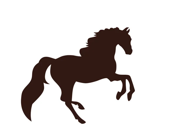 Silhouette nera di cavallo. Sfondo bianco. Icona . — Vettoriale Stock