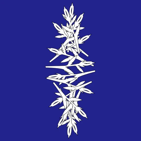 要約青の背景にクリスマス雪の結晶パターン — ストックベクタ